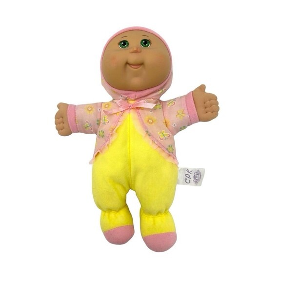 CPK Cabbage Patch Doll Yellow Outfit Green Eyes CPK Plush 11" Toy - Picture 3 of 7